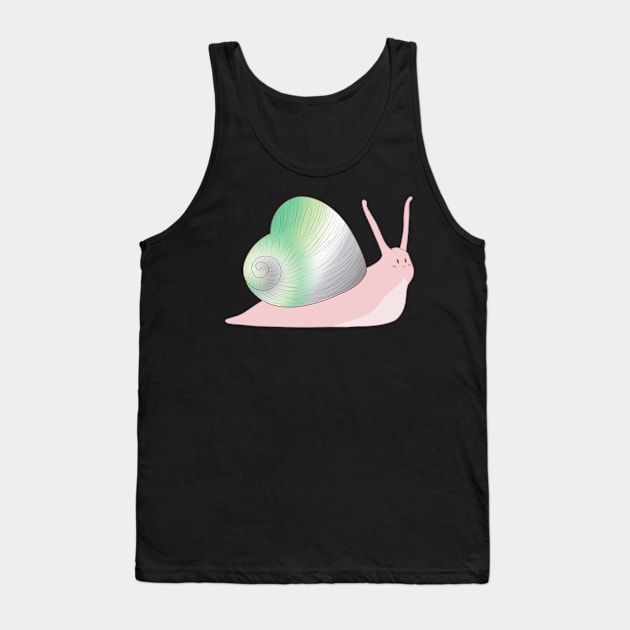 Aro Pride Love Heart Snail Tank Top by celestialuka